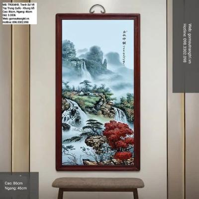TRANH SỨ VẼ TAY TRUNG QUỐC - KHUNG GỖ